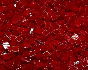 1/4" Opaque Red Stained Glass Mosaic Tiles