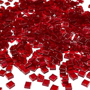 1/4” Transparent Red Stained Glass Mosaic Tiles