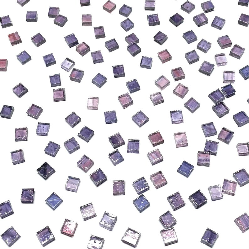 1/4 Transparent Purple Stained Glass Mosaic Tiles image 4