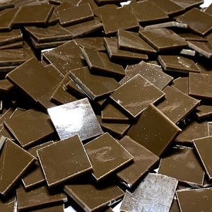 3/4&quot; Opaque Brown Stained Glass Mosaic Tiles