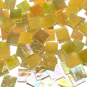 3/4&quot; Iridescent Tan Stained Glass Mosaic Tiles
