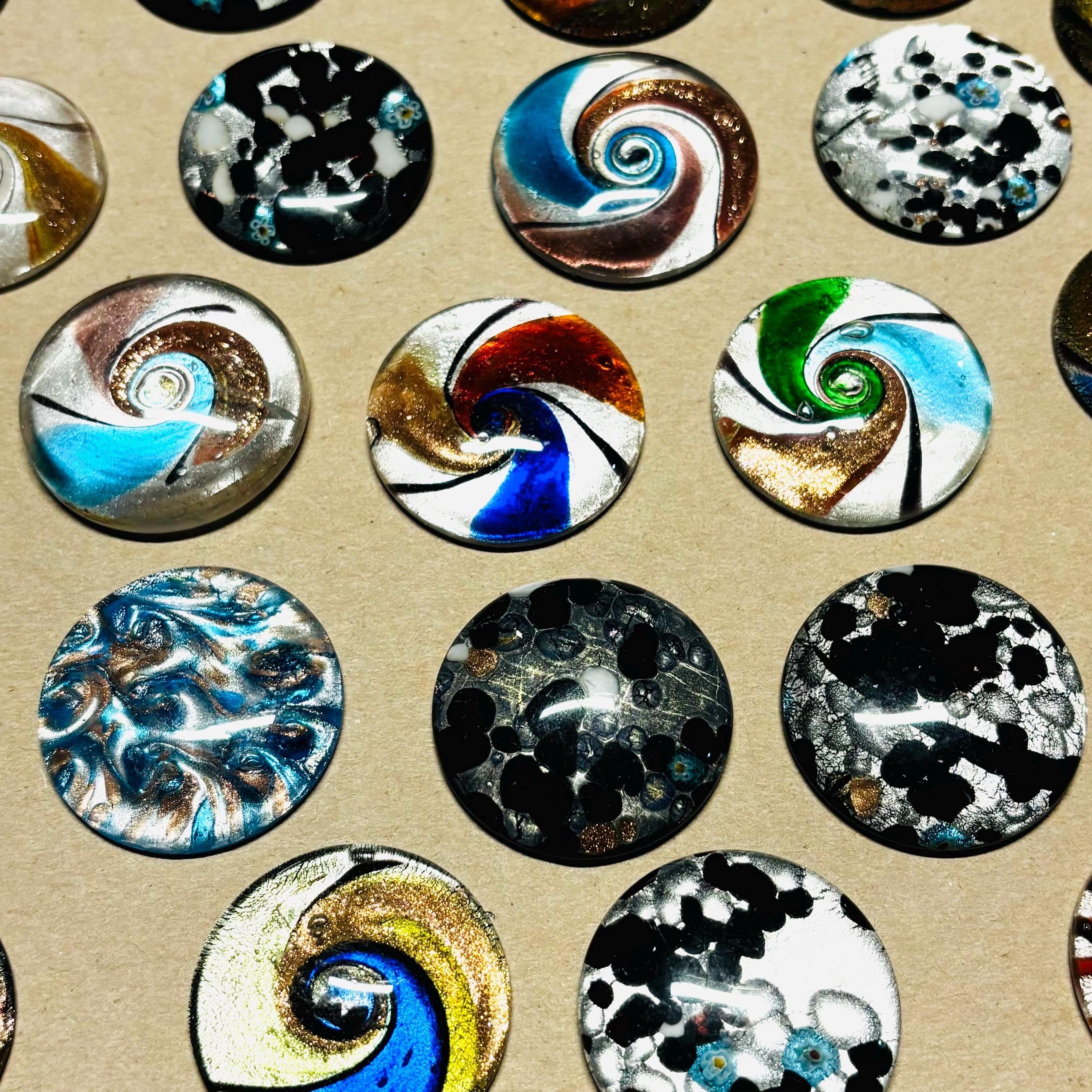3 Large Lampwork Glass Cabochons