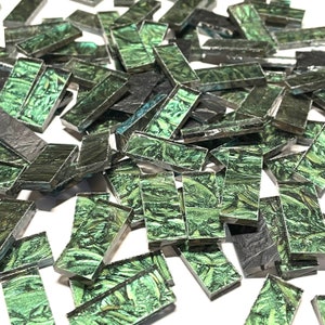 Green Van Gogh Stained Glass Mosaic Tile Border Pieces