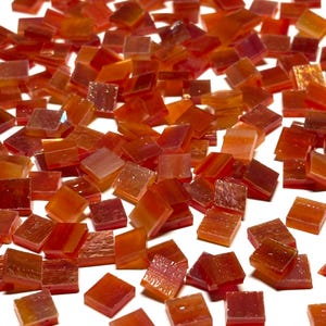 3/8&quot; Iridescent Orange Stained Glass Mosaic Tiles
