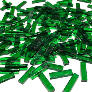 Transparent Green Stained Glass Mosaic Tile Border Pieces