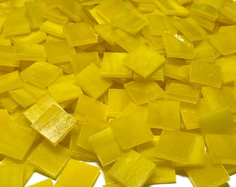 1/2" Opaque Yellow Stained Glass Mosaic Tiles