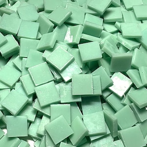 1/2&quot; Opaque Green Stained Glass Mosaic Tiles