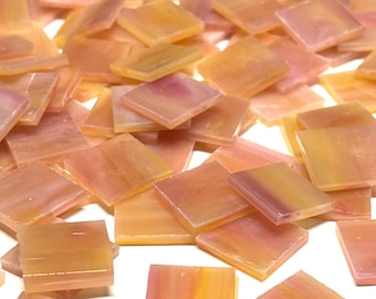Mosaicos de vidrieras opacas de color rosa de 3/4"