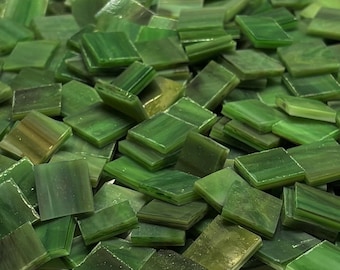 1/2" Opaque Green Stained Glass Mosaic Tiles
