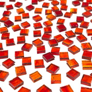 3/8&quot; Transparent Orange Stained Glass Mosaic Tiles