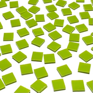 1/2&quot; Opaque Green Stained Glass Mosaic Tiles