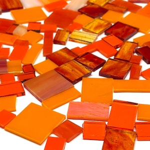 Orange Stained Glass Mosaic Tile Mix