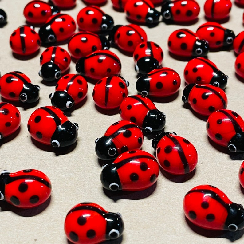 Ladybugs Millefiori Lampwork Glass Cabochons image 10