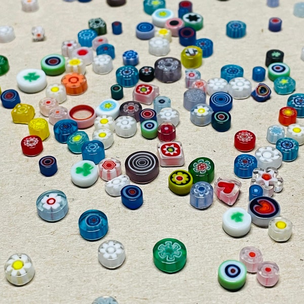 70 Tiny Millefiori Glass Cabochons