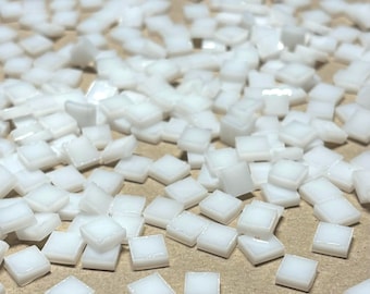 1/4” Opaque White Stained Glass Mosaic Tiles