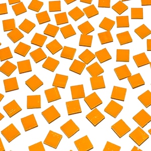 1/2” Opaque Orange Stained Glass Mosaic Tiles
