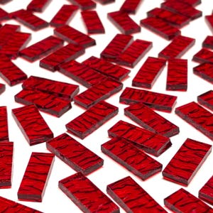 Large Transparent Red Stained Glass Mosaic Tile Border Pieces
