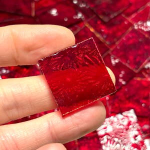 1&quot; Transparent Red Stained Glass Mosaic Tiles