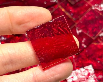 Piastrelle a mosaico in vetro colorato rosso trasparente da 1 pollice