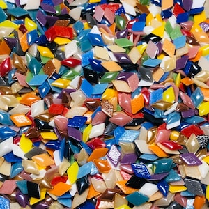 150 Porcelain Plated Glass Diamond Cabochons