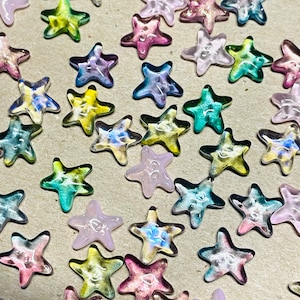 40 cabochons étoiles de mer en verre
