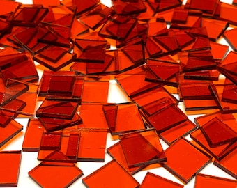 3/4" Transparent Rust Stained Glass Mosaic Tiles