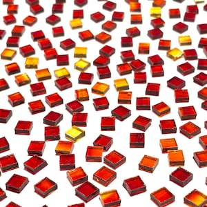 1/4” Transparent Red Stained Glass Mosaic Tiles