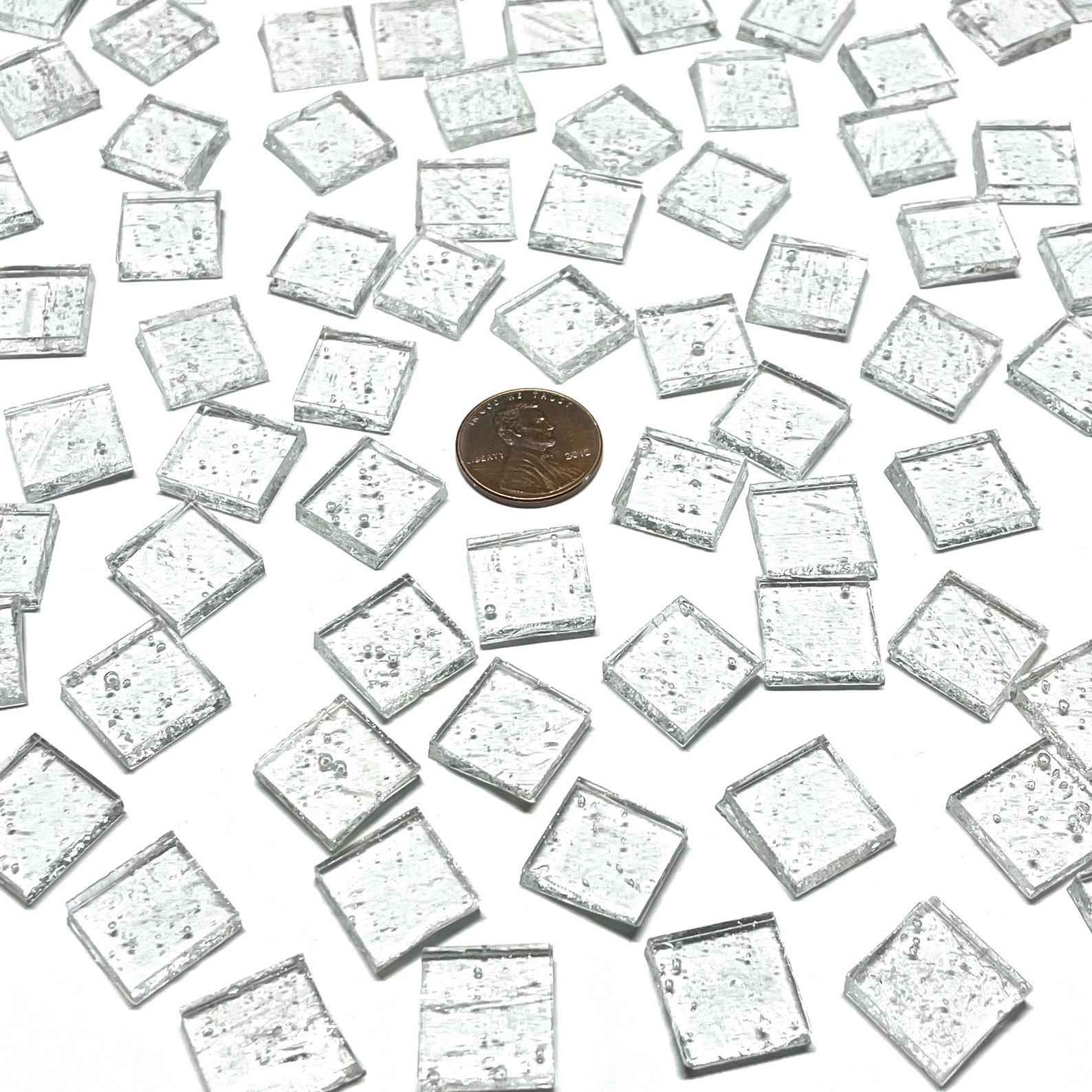 1/2 Clear Stained Glass Mosaic Tiles Etsy