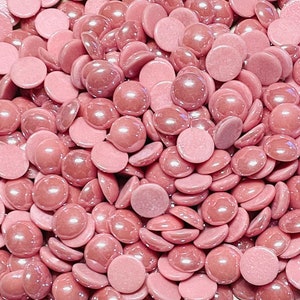 60 Pink Glass Cabochons