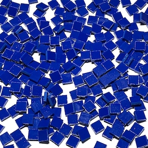 3/8&quot; Opaque Blue Stained Glass Mosaic Tiles
