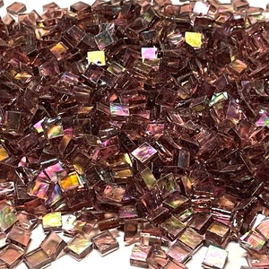 1/4&quot; Iridescent Rose Stained Glass Mosaic Tiles