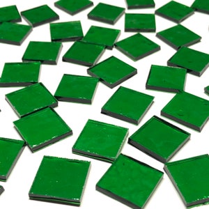 3/4&quot; Transparent Green Stained Glass Mosaic Tiles
