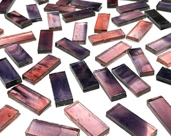 Transparent Purple Stained Glass Mosaic Tile Border Pieces