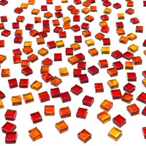1/4” Transparent Orange Stained Glass Mosaic Tiles