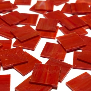 1&quot; Opaque Orange Stained Glass Mosaic Tiles