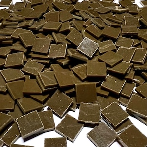 1/2” Opaque Brown Stained Glass Mosaic Tiles