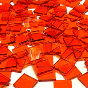 3/4&quot; Transparent Orange Stained Glass Mosaic Tiles
