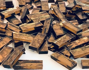 Copper Mirror Glass Mosaic Tile Border Pieces