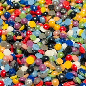 1 Ounce Tiny Round Porcelain Plated Glass Cabochons