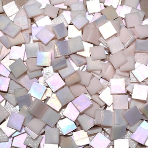 1/2&quot; Pink Stained Glass Mosaic Tiles