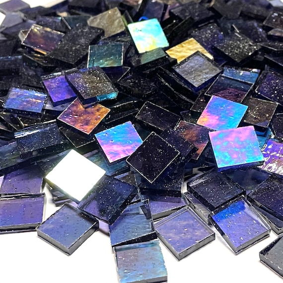 1/2 Purple Iridescent Stained Glass Mosaic Tiles | Etsy