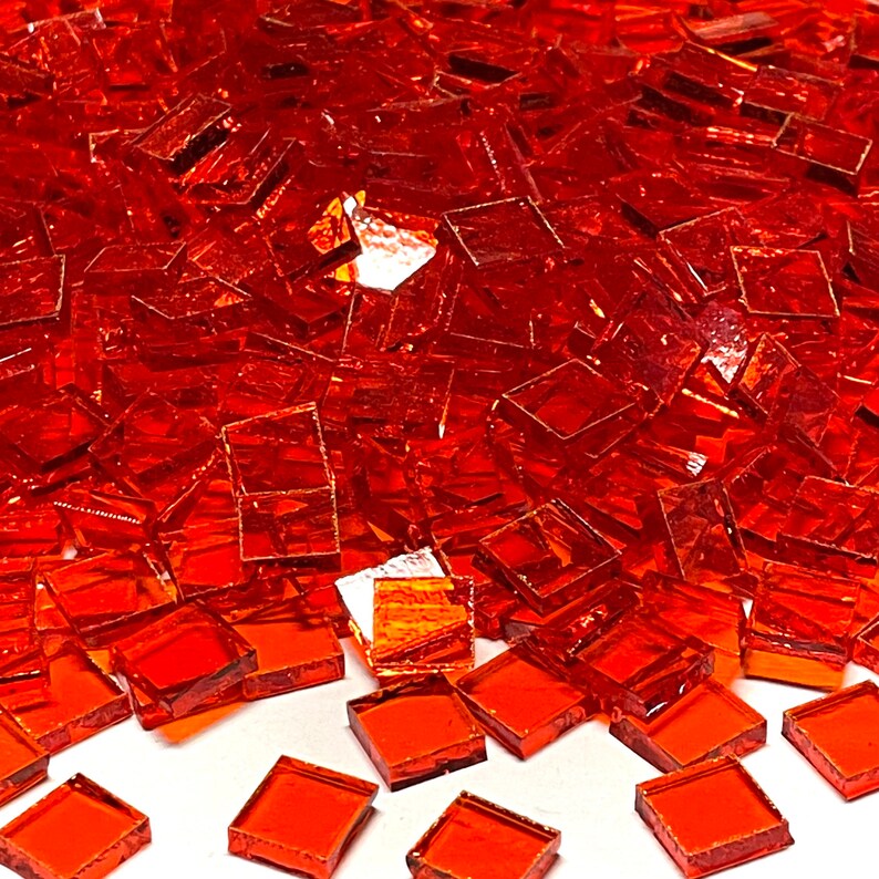 3/8 Transparent Orange Stained Glass Mosaic Tiles Etsy