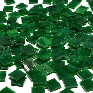 1/2&quot; Opaque Green Stained Glass Mosaic Tiles