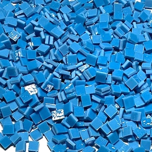 1/4&quot; Opaque Blue Stained Glass Mosaic Tiles