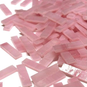 Opaque Pink Stained Glass Mosaic Tile Border Pieces