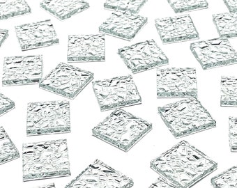 3/4" Clear Stained Glass Mosaic Tiles
