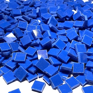 3/8&quot; Opaque Blue Stained Glass Mosaic Tiles