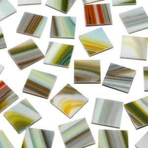 1" Opaque Blue Stained Glass Mosaic Tiles