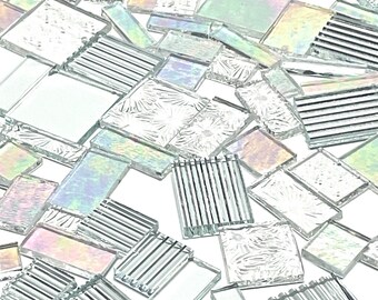 Mezcla de azulejos de mosaico de vidrieras transparentes