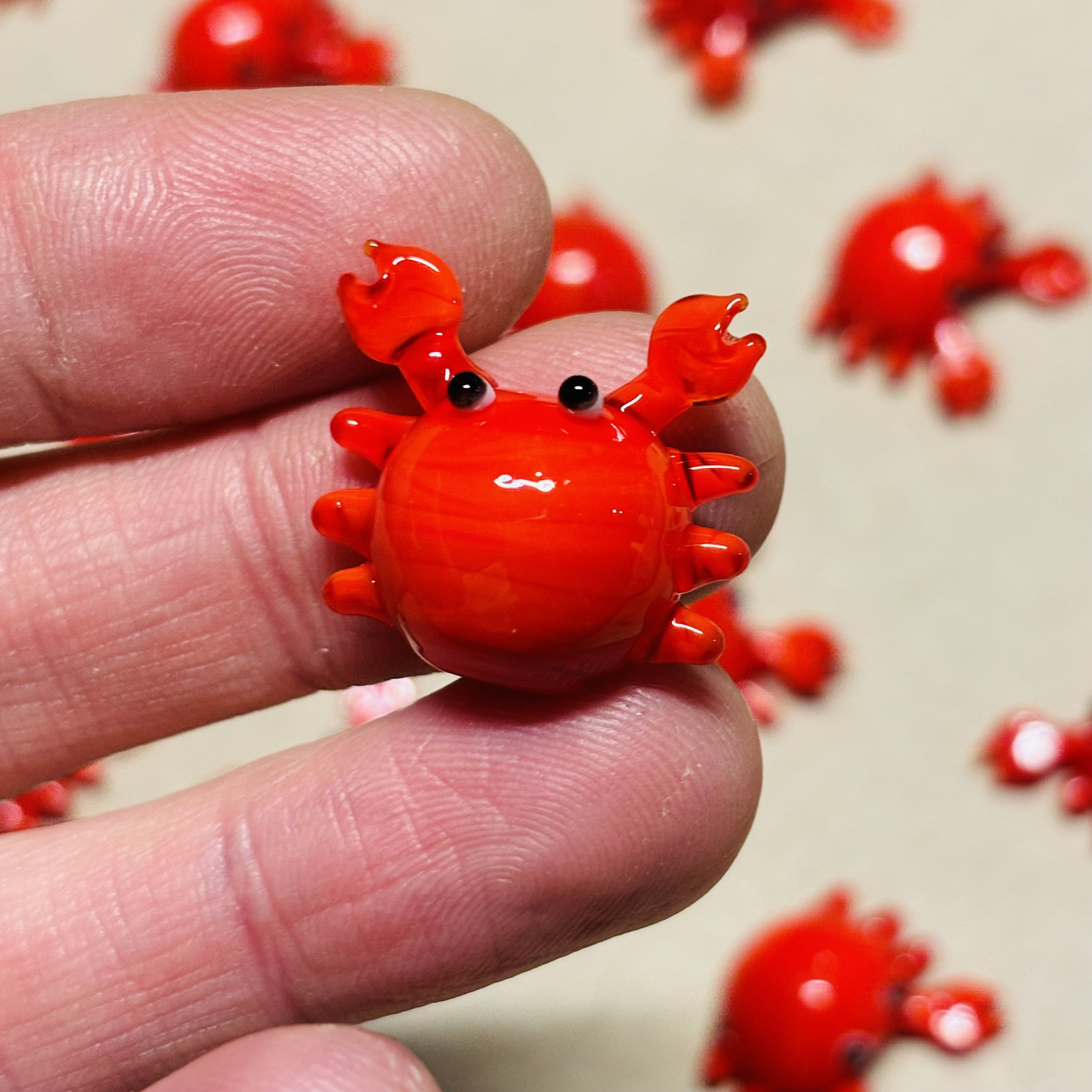 Crabs! Millefiori Lampwork Glass Cabochons